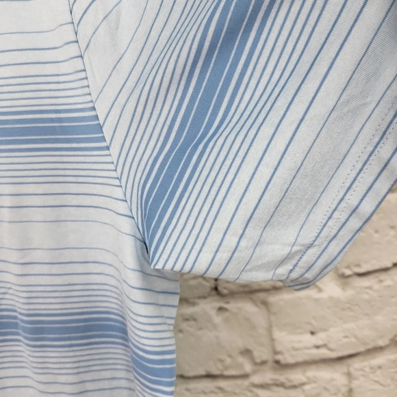 UNDER ARMOUR Blue Striped 3 Button Golf Polo Shirt Sz 2XL - Picture 9 of 11